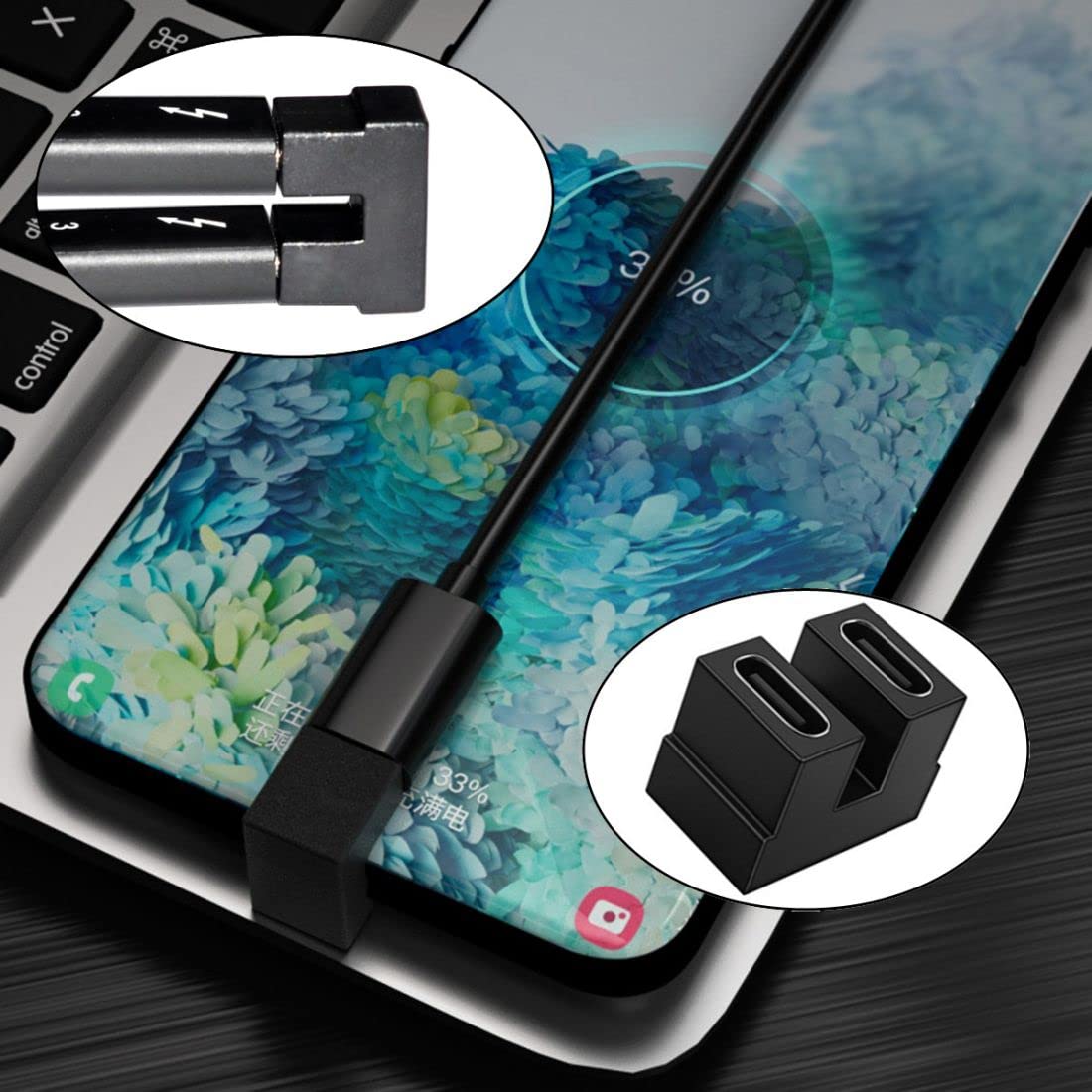 Chenyang CY Adattatore USB-C Maschio/femmina USB4 – 240W 40Gbps 8K, Ricarica Fino A 48V/5A, Per Laptop, Tablet E Smartphone