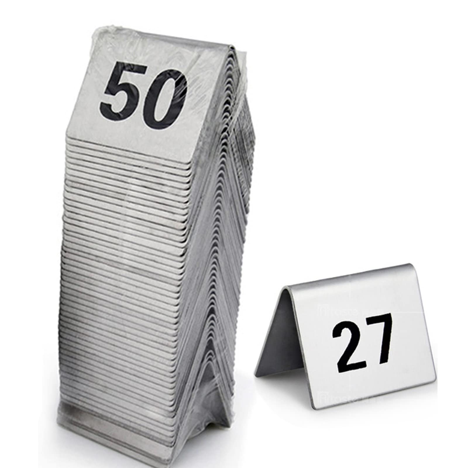 BTYQKZVPM Tent Style Table Numbers, Cards Set 1-50 50PC 5x4x3.5CM Stackable For Restaurants(1-50)