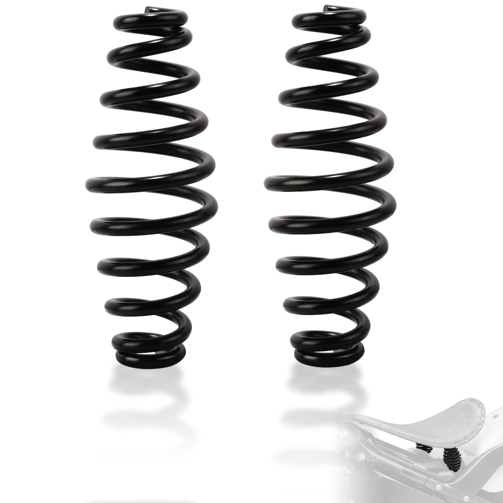 FOVPLUE Molle per sella da 12,7 cm per sedili soli, molla universale per sella moto Harley Sportster XL883 1200 Bobber Chopper applicazione personalizzata, per Honda, Yamaha, Kawasaki, Suzuki, nero