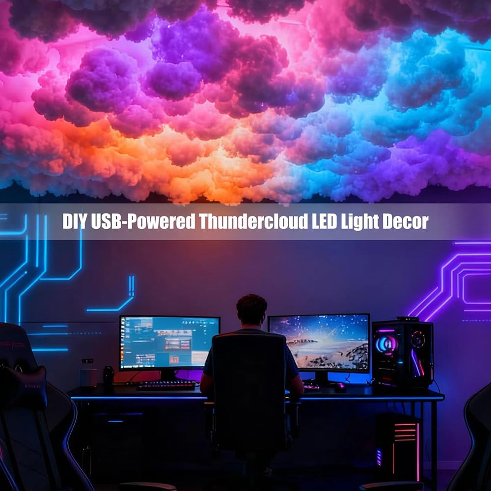 Ulepszone Oświetlenie Led 3d Thundercloud,Projekt Diy,Olśniewające Rgb 5M