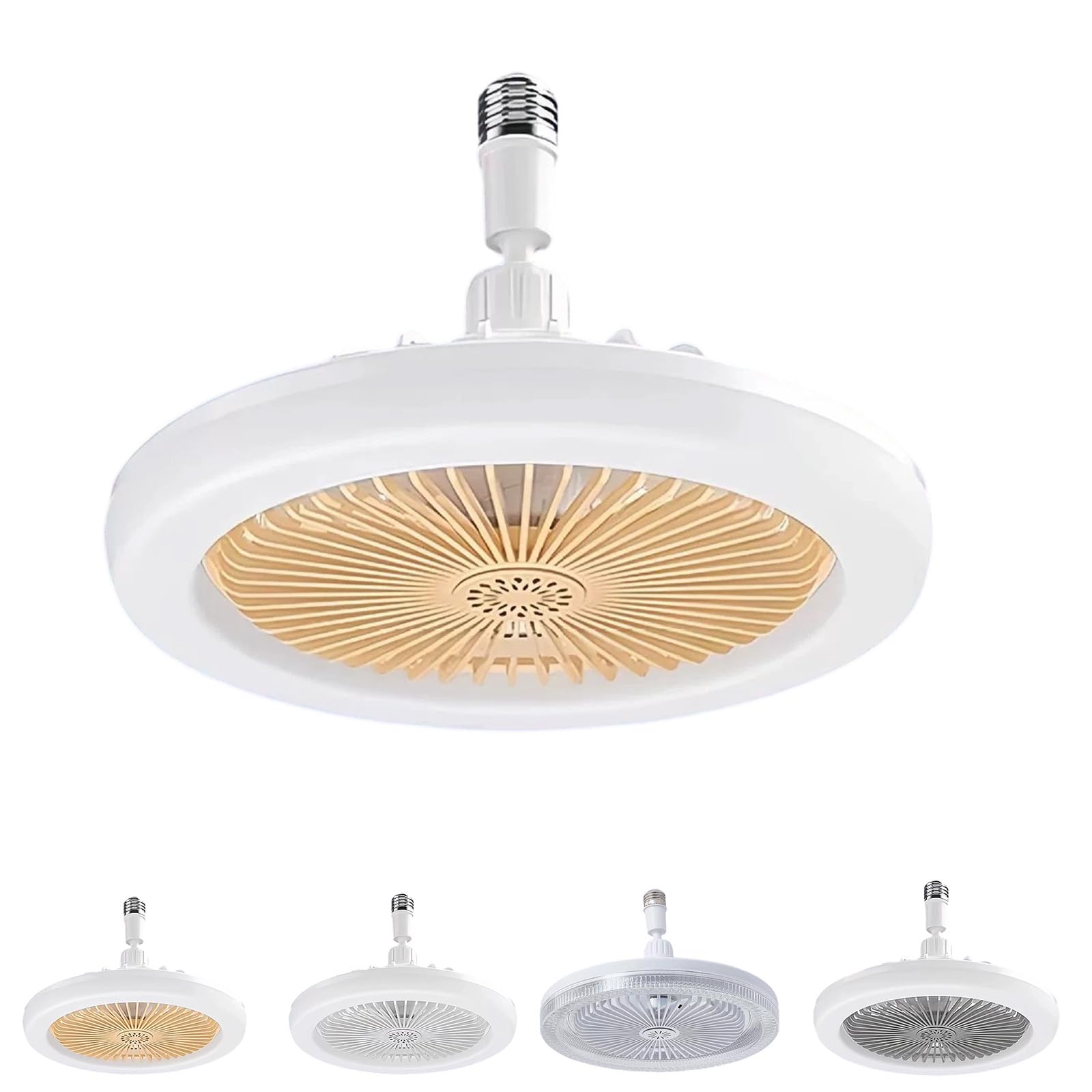 Liocwocne Ceiling Lamp with Fan, Led Ceiling Fan with Remote Control, 3 Speeds, Quiet Dc Motor & Dimmable Light, Perfect for Bedrooms and Living Rooms(C)