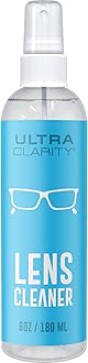 Ultra Clarity Lens Cleaner 6 oz Spray Bottle, Biodegradable Lens Cleaning Spray, Professional.