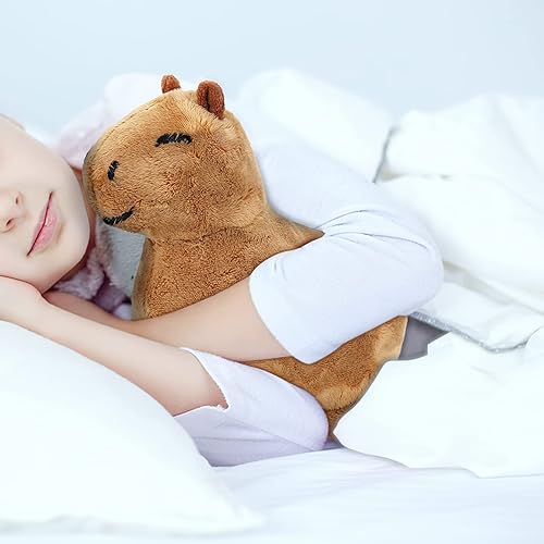 Miniatura 7 de BOUNONT Capybara - Animal de peluche Capybara de 7.9 pulgadas, lindo muñeco de peluche de roedor Capybara, almohada de felpa Capybara de peluche
