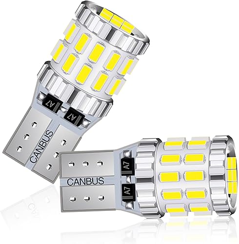 2 luces LED T10 de ancho para automóvil, 3014-30SMD, súper brillante, luz de lectura de placa de matrícula de 360, Canbus sin errores, luz de cúpula
