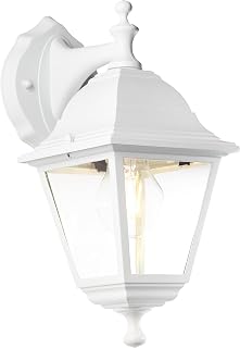 Lightbox Außen Wandlampe - Glas Regenschutz - hängend - in Weiß -