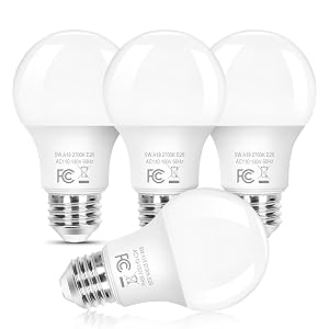 Brightever A19 Dimmable LED Light Bulb E26 Led Bulb 60 Watt Equivalent Energy Efficient 9W Soft White 2700K