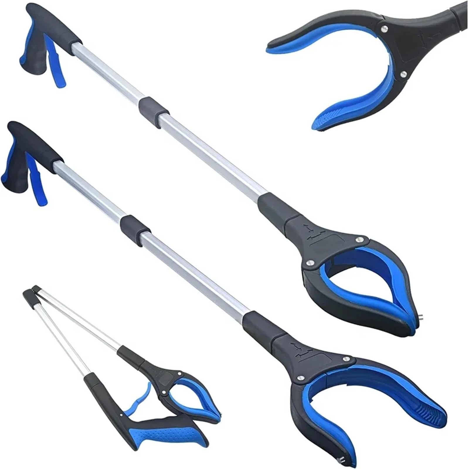 Extensor de Pinza Plegable, Herramientas manuales, recogedores de Basura, Herramientas de Recogida de Basura largas y prácticas(5 pcs Blue)