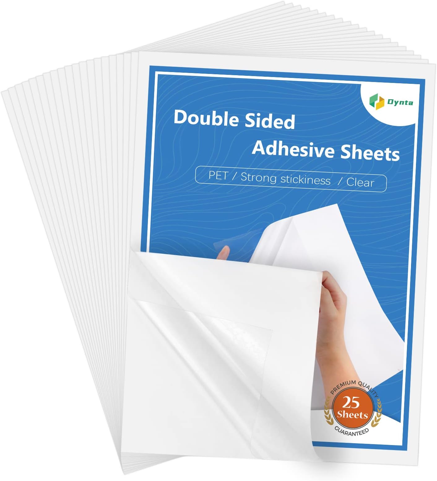 Dynta Double Sided Adhesive Sheets for Arts Craft Scrapbooking Photo Albums Home Decorative 25Pcs, 8.3 x 11.7 Inch