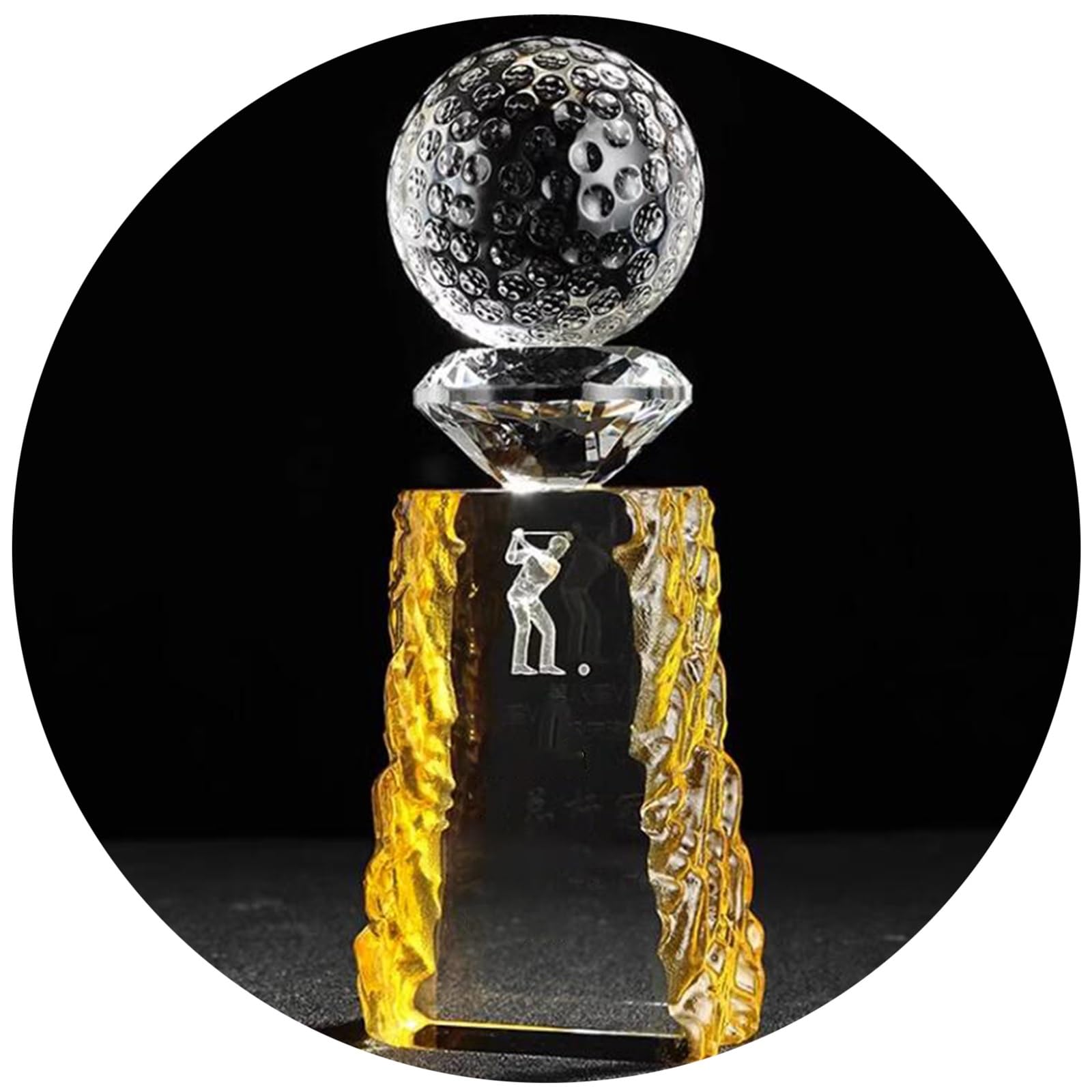 Trofei, medaglie e premi Trofeo Di Golf Creativo Punteggio Netto Totale Del Torneo Di Golf Trofeo Hole-in-one Trofeo Premio In Cristallo Trasparente Premio Del Campionato MVP La Base Può Essere Incisa