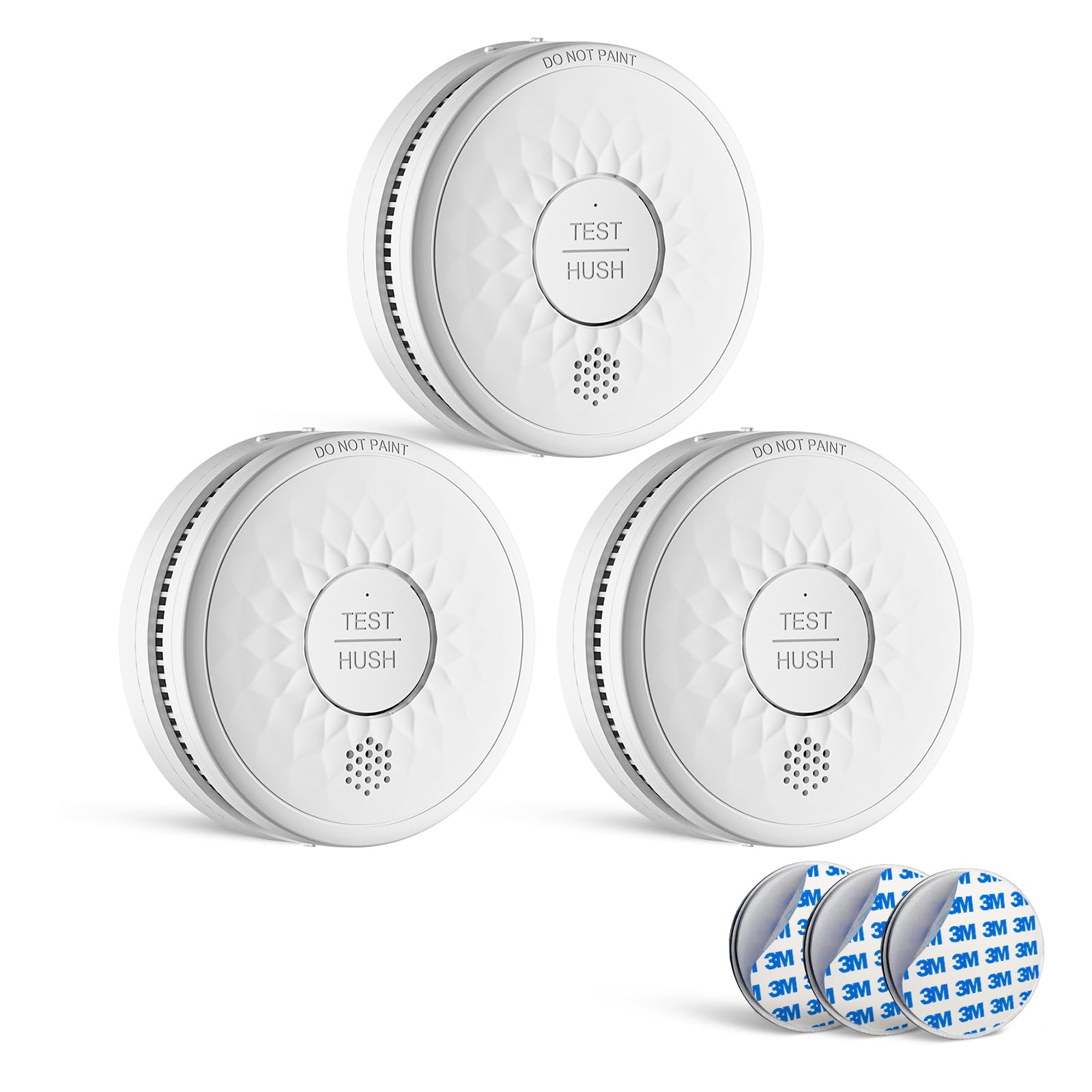 Fyremeld Smoke Alarm for Home Smoke Detector with 10-year Lifespan, 5-year Battery Life (AA), No Blinking LED, Fire Alarm EN14604 Certified 3 Pack