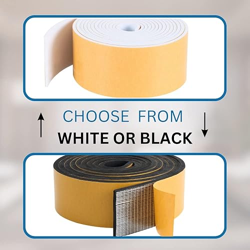 Miniatura 5 de Burlete de espuma de alta densidad para sellar puerta, rollo de cinta aislante para marco de puerta, ventana, aire acondicionado  Burlete de sellado
