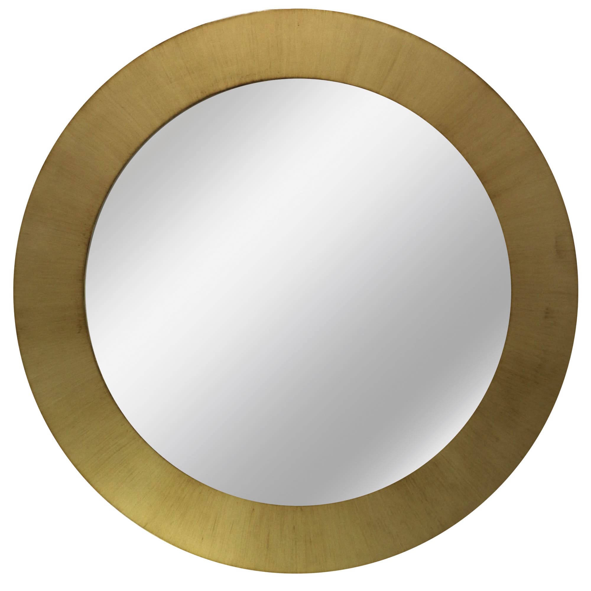 Espejo Redondo de Pared Oro Envejecido, Moldura de 10 cm, 60 cm Exterior | Acabado Artesanal, Para Recibor, Salón y Baño. Fabricado en España