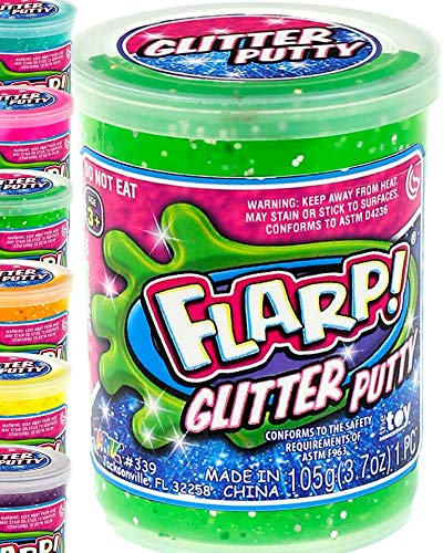 JA-RU Flarp Glitter Putty Scented Noise Putty (1 Unit Asserted Color) Squishy Shine Rainbow Glitter Sparkling Colors, Noise Putty Slime, Stress Toy Party Favors for Kids Boys and Girls. 339-1A