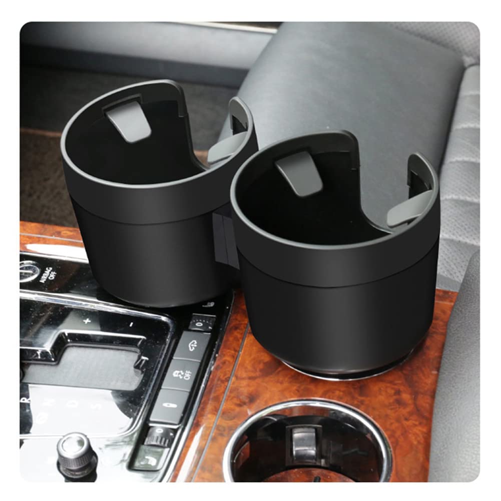 JSCARLIFE Auto dubbele bekerhouder expander, 2-in-1 multifunctionele grote auto bekerhouder expander adapter met verstelbare basis, universele auto bekerhouder voor flessen bekers dranken snack