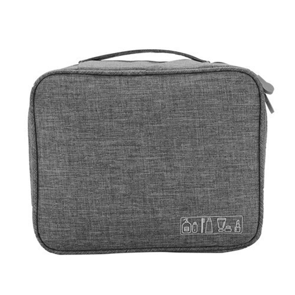 Polyester Toiletry Bag, Travel Organiser Bag, Travel Accessory Travel Zipper Toiletry Pouch, Waterproof Lightweight Bag, Mens Accessories Bag, Shaving kit Organiser (Gray)-image-16