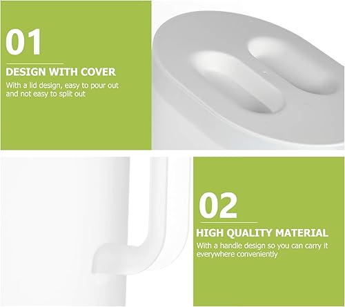 Miniatura 5 de Yardwe Hervidor de agua fría de plástico resistente al calor de gran capacidad de 2.2 litros con tapa de escala de medición y asa, fácil de rellenar