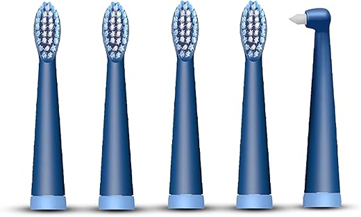AGARO Cosmic Lite Refill Pack 4+1 pcs, Nylon Bristles, Washable, Blue