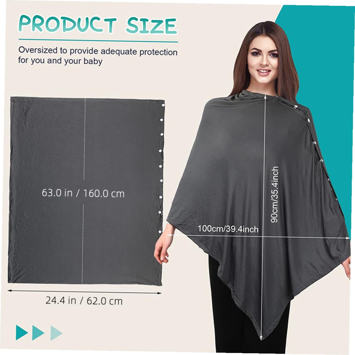 Hemoton Nursing Cover for Mom Breastfeeding Stroller Windproof Cover Outdoor Car Seat Canopy Privacy Nursing Shawl Reusable and Washable Easy to Fold and Store