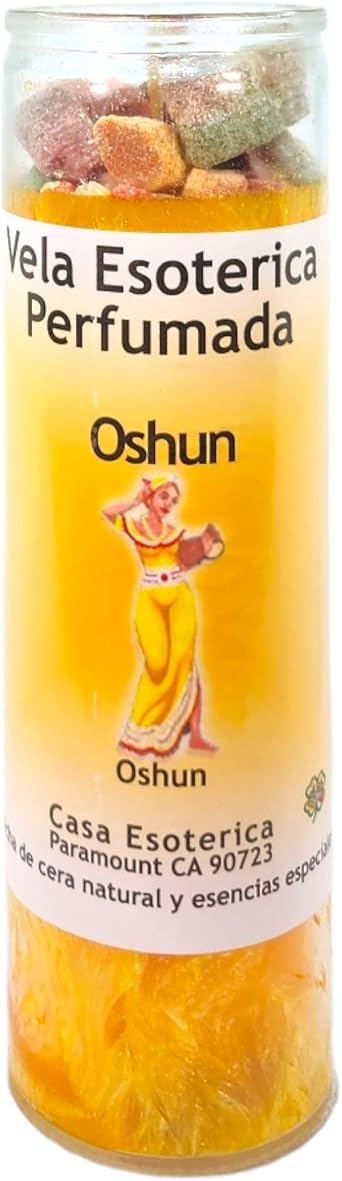 OSHUN-Palm Wax Spiritual Intention Spell Candle-[Yellow] | Vela CASA ESOTERICA PERFUMADA- OSHUN