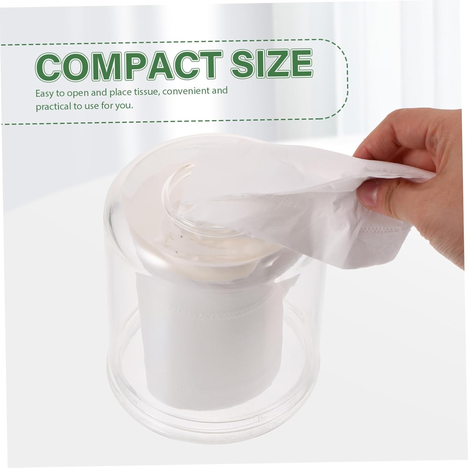 Acrylic Tissue Box Holder Desktop Paper Roll Dispenser for Bathroom Office and Living Room Transparent Storage for Toilet Paper