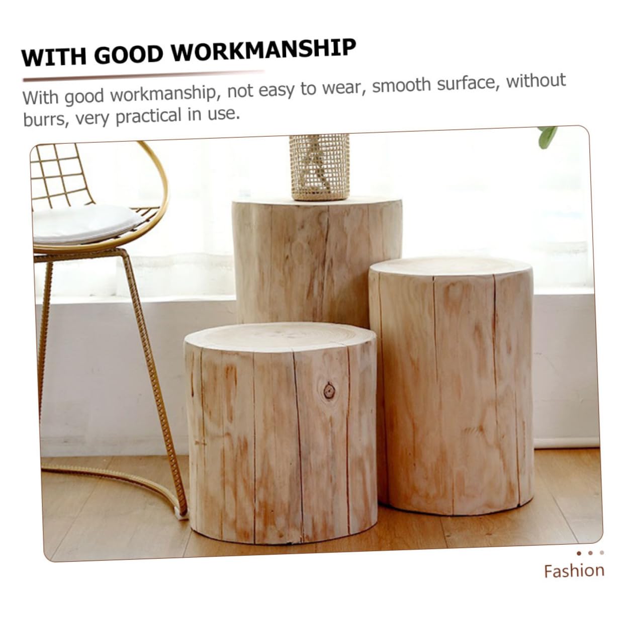 BESPORTBLE Taburete De Madera Maciza Asiento Multifuncional para Interior Decoración Rústica De Árbol Estable y Resistente