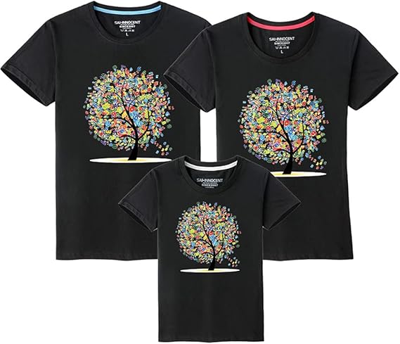 Amazon 親子 ペアルック T シャツ 可愛い おそろい 親子服 半袖 白 黒 大きいサイズ 木 Love 親子 ベビー S M L Xl 2xl 3xl 4xl 90 100 110 1 130 140 150 トレーナー パーカー 通販