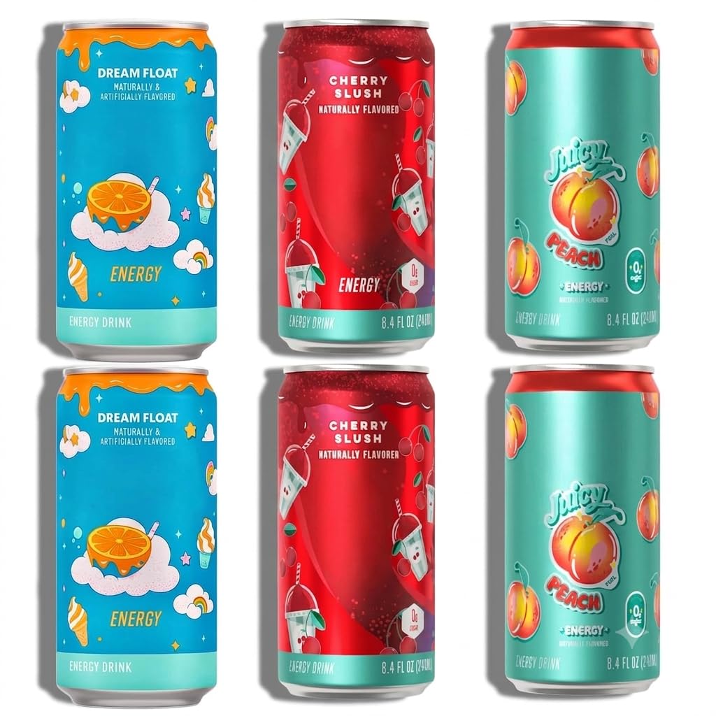 Amazon.com : Mini Energy Drinks, Dream Float, Cherry Slush, Juicy