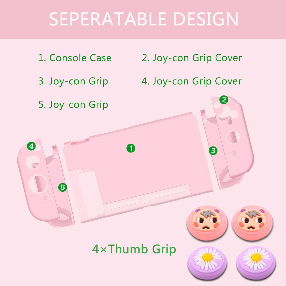 Buy Dockable Case For Nintendo Switch Joy Con Cover L R Thumb Grip 4pcs Separable Pc Material Protective Cover Anti Scratch And Shock Absorption Online In Indonesia B08hv718nl