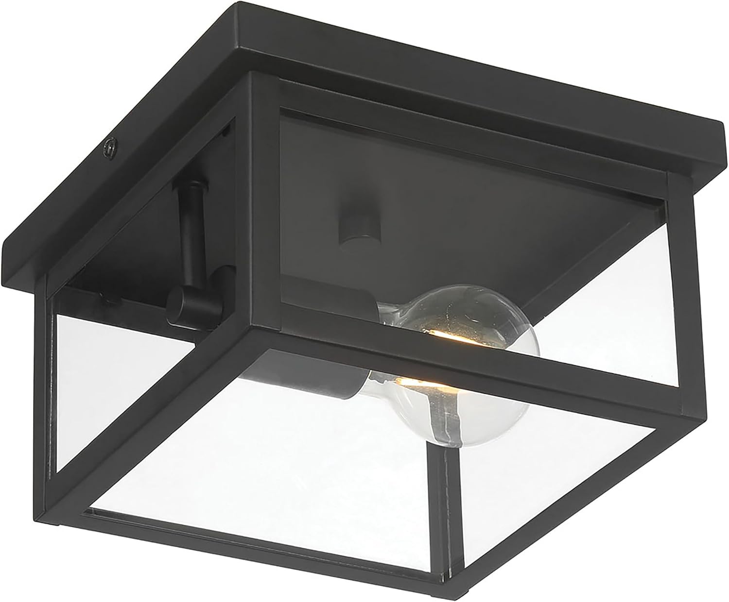 ML Lighting Evanton 8" Wide 1-Light Outdoor Flush Mount, Powder Coated Black (Bulb Not Included)