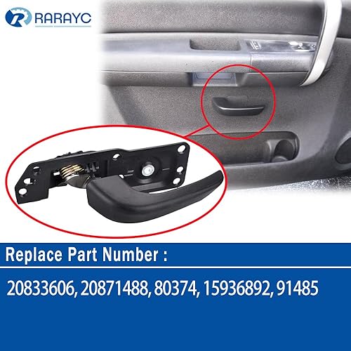 Miniatura 7 de Kit de manija de puerta interior  para Chevy Silverado, Tahoe, Avalanche, GMC Sierra, Yukon, Yukon XL, Cadillac Escalade 2007-2014  Reemplaza, lado