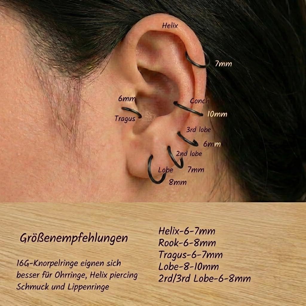 Longita 18G Hinged Clicker Segment Nariz Aros Anillos Acero Inoxidable Hombre Mujer Septum Labio Oreja Tragus Cartilage Helix Conch Piercing Joyería 3 Piezas — view 5