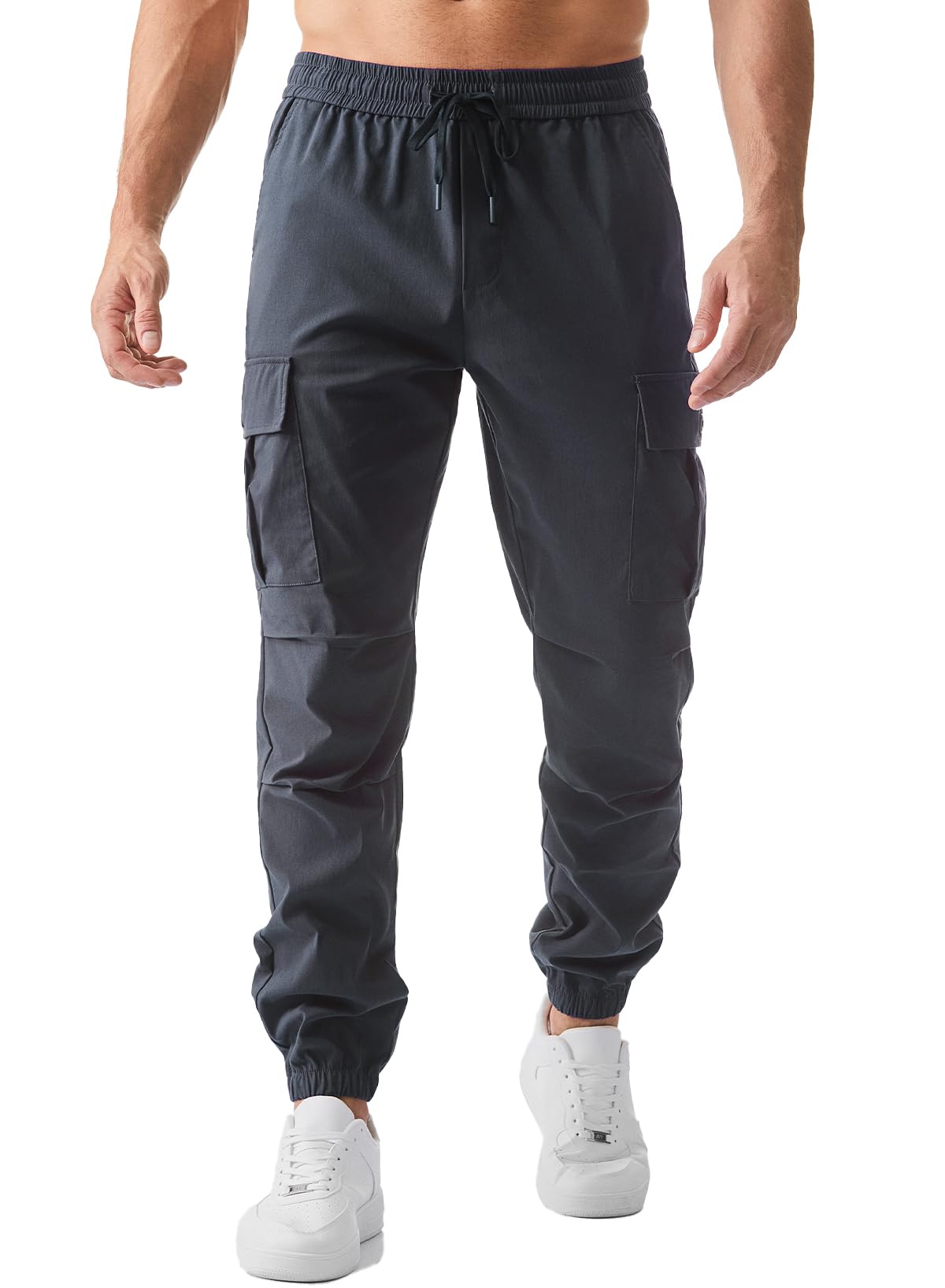 JMIERR Cargohose Herren Lang Jogger Sporthose Elastischer Taille mit Kordelzug Sweatpants Herren mit Taschen