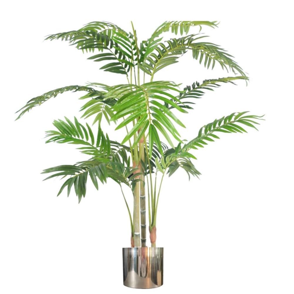 Leaf Artificial Palm Tree 120Cm Areca Palm Silver Planter 120Cm from B&Q