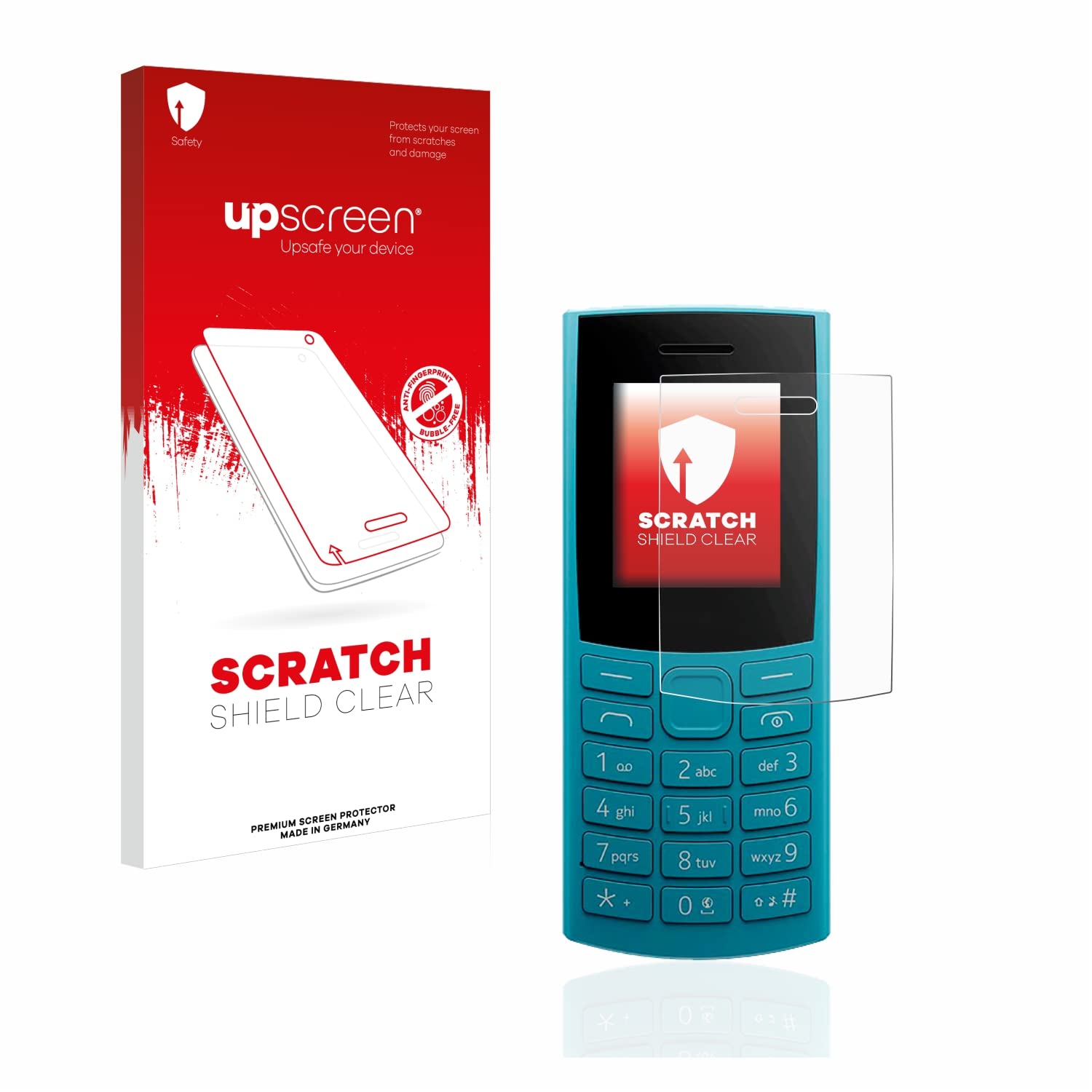 upscreen Scratch Shield Screen Protector compatible with Nokia 105 4G (2023) - HD-Clear, Anti-Fingerprint