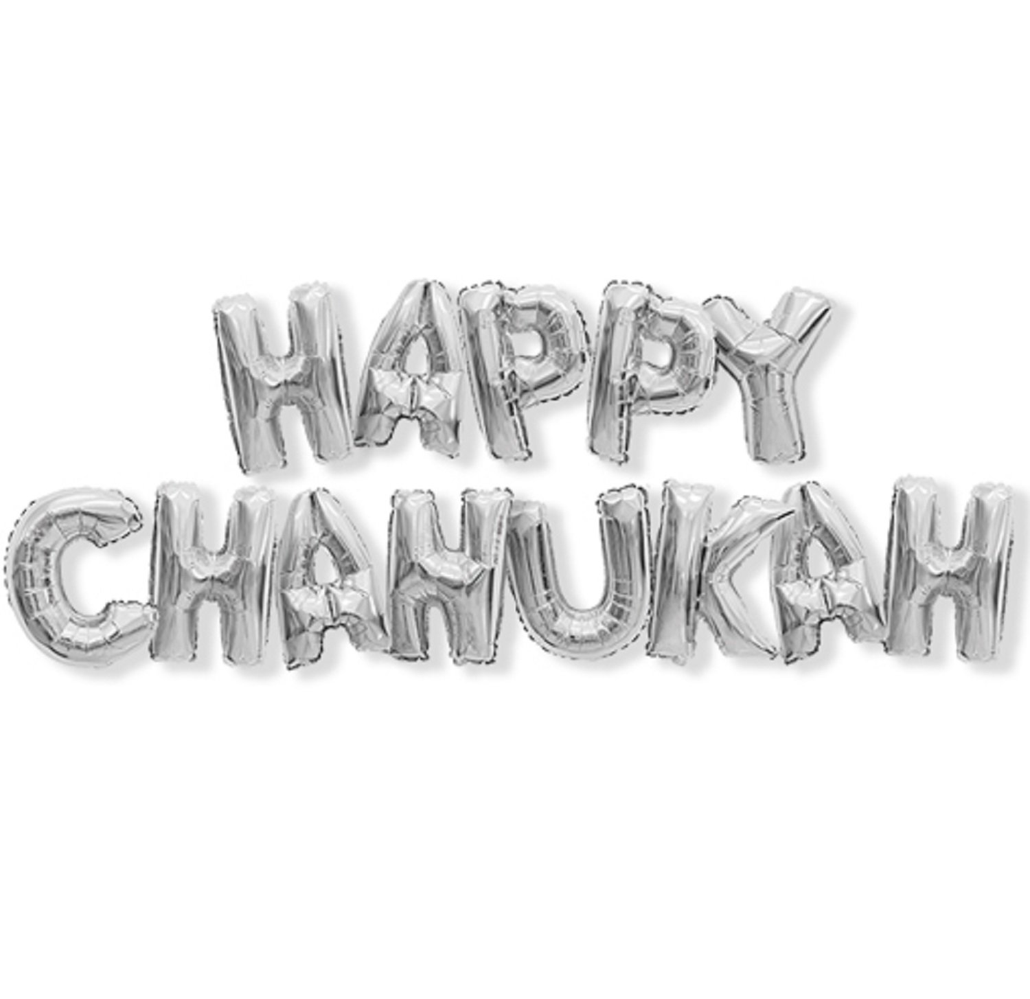 Cazenove Happy Hanukkah Foil Balloon Bunting, Silver