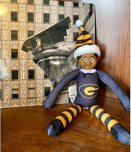 Miniatura 10 de FOCO Ebony NCAA Ohio State University Buckeyes Banco Buddy Shelf Elf  Edición limitada NCAA Team Christmas Elf  Juguete de peluche compañero de