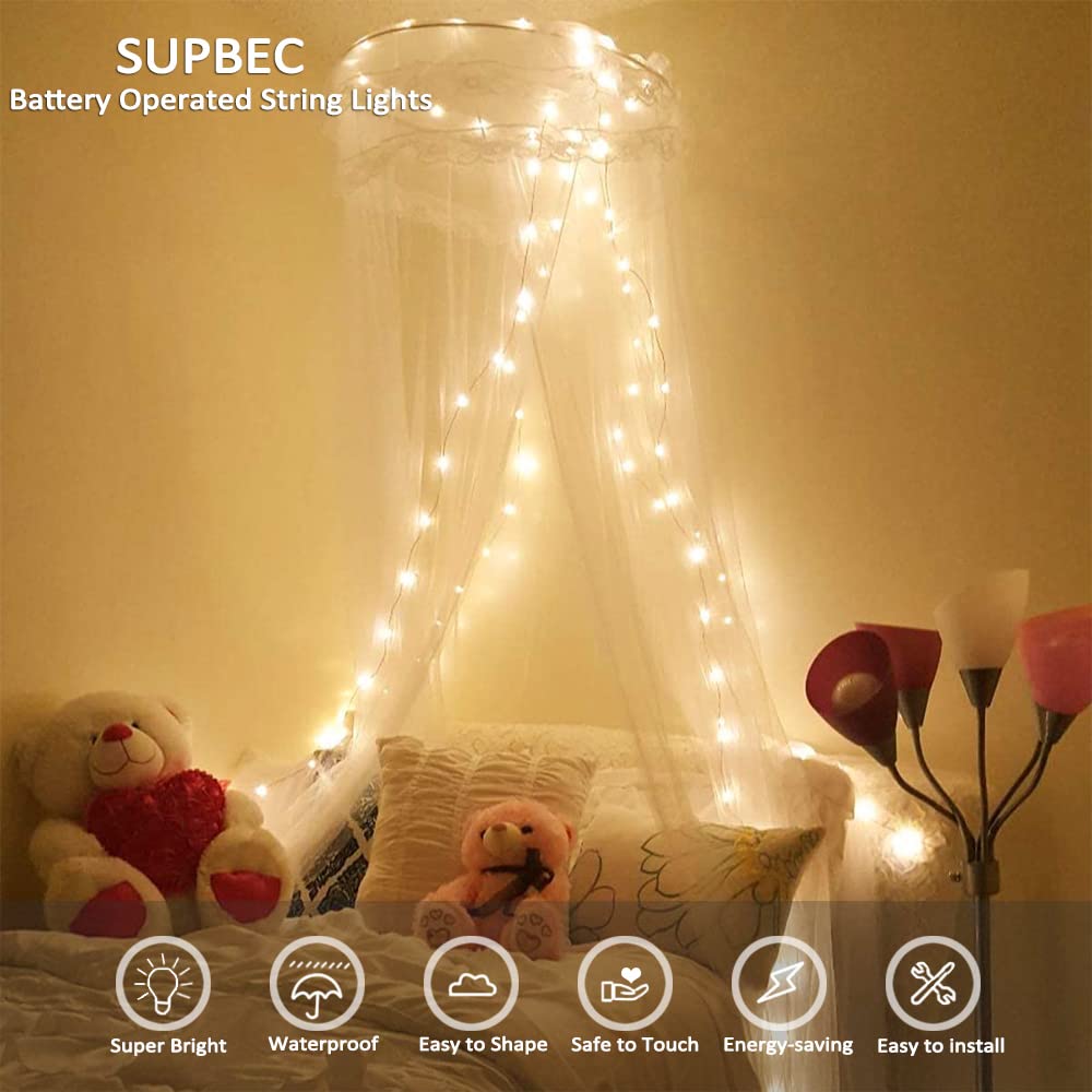 SUPBEC 6 Pcs Battery Operated Fairy String Lights-10ft/3m 30 LEDs Mini Bulb, Super Bright Starry Light for Gift Wedding Party Bedroom Home Christmas Decoration Crafts (Warm White)