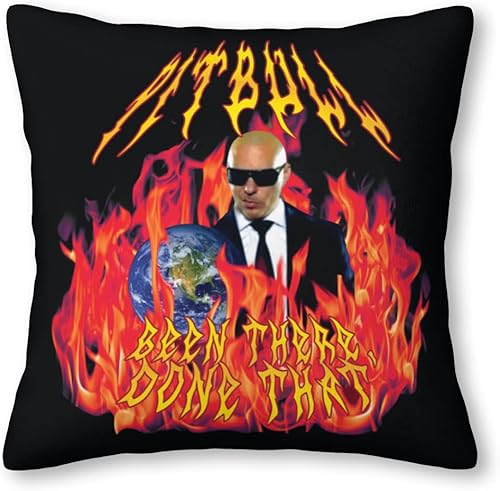 Miniatura 1 de Fundas de almohada de terciopelo de metal pesado Pitbull con llamas, fundas de almohada para sofá, fundas de almohada cuadradas para decoración del