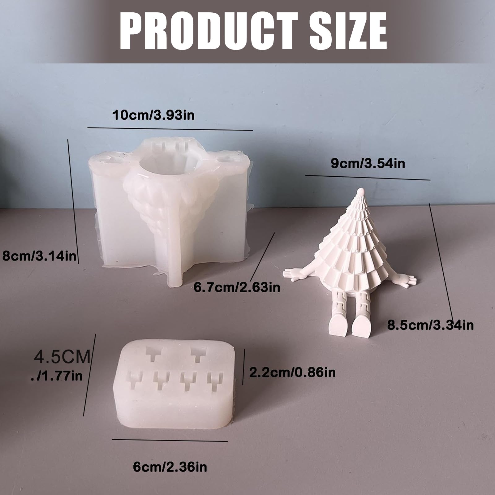 Moldes de silicona hechos a mano para árbol de Navidad, moldes de silicona, adornos de yeso, suministros de manualidades, accesorios de fundición, árbol de Navidad, adorno de bebé de silicona