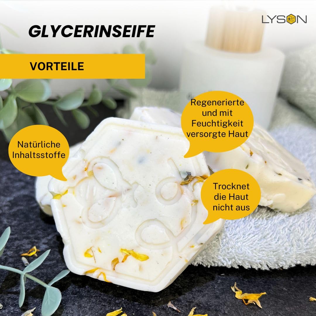 LYSON Zestaw kreatywny do wyrobu mydełek dla dzieci i dorosłych oparty na bazie glicerynowej, kwietnym aromatycznym suszu, dodatkach kosmetycznych, opracuj i rozdawaj ręcznie robione mydło