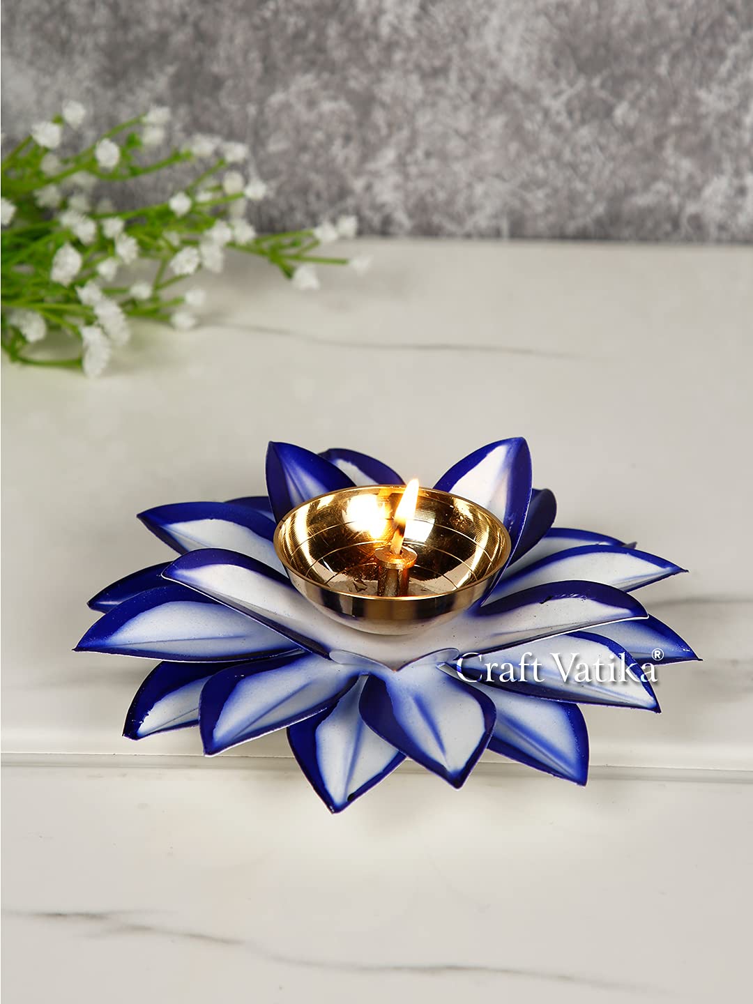 Collectible India Lotus Kamal Diya for Puja Diwali Decoration Items Brass Diyas Oil Lamp Stand for Pooja Room Home Diwali Decorations Items/Diwali Lights/Festive Diya (B08M9DNP9P) Amazon Price History, Amazon Price Tracker