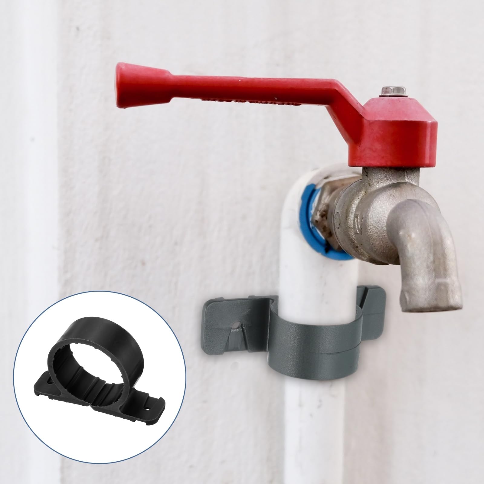 sourcing map 100 abrazaderas de tubo de suspensión de 1-1/2 pulgadas PP para soporte de tubo de cobre Pex CPVC, color negro