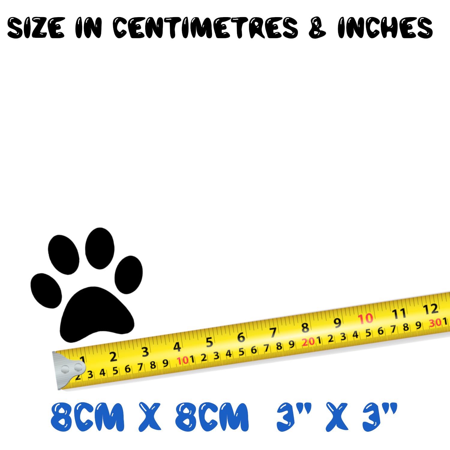 6 Pack Cat & Dog Paw Print Stickers - White, 8cm X 8cm - Removable Decals For Walls, Cars, Laptops - View #10