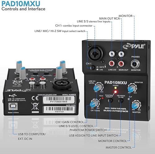 Miniatura 2 de Mezclador de audio Pyle Channel profesional compacto