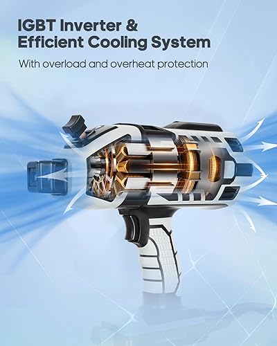 Miniatura 3 de Máquina soldadora de mano, máquina de soldadura portátil de 110 V con inversor IGBT 6 ajuste de corriente variable, salida de soldadura de 20-120