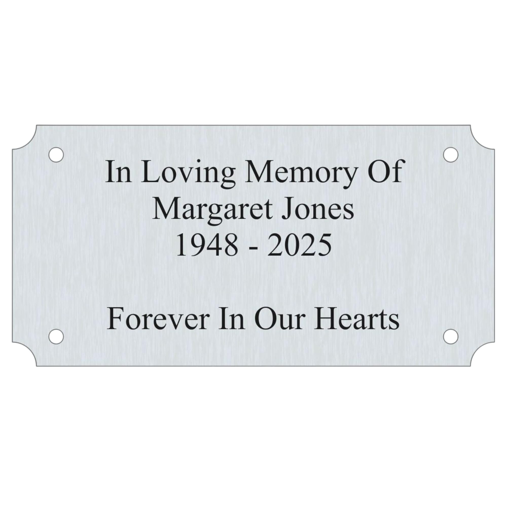 [Custom] Personalised Engraved Brushed Stainless Steel Door Name Plate Selection Of Shapes/Sizes Memorial Plate Bench Plaque Door Plate (PLT52 150mm x 75mm)