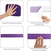 Vista 3 de Vuzvuv 8 tiras de barra de corcho con 50 alfileres y notas adhesivas, tiras autoadhesivas para tablón de anuncios que no dañan la pared, tablero