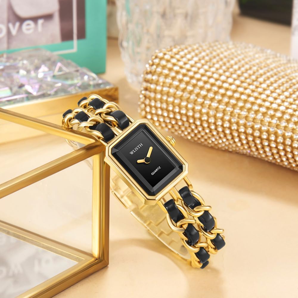 BESTKANG Rectangle Women Watches Elegant Ladies Dress Watches with Unique Stainless Steel Band