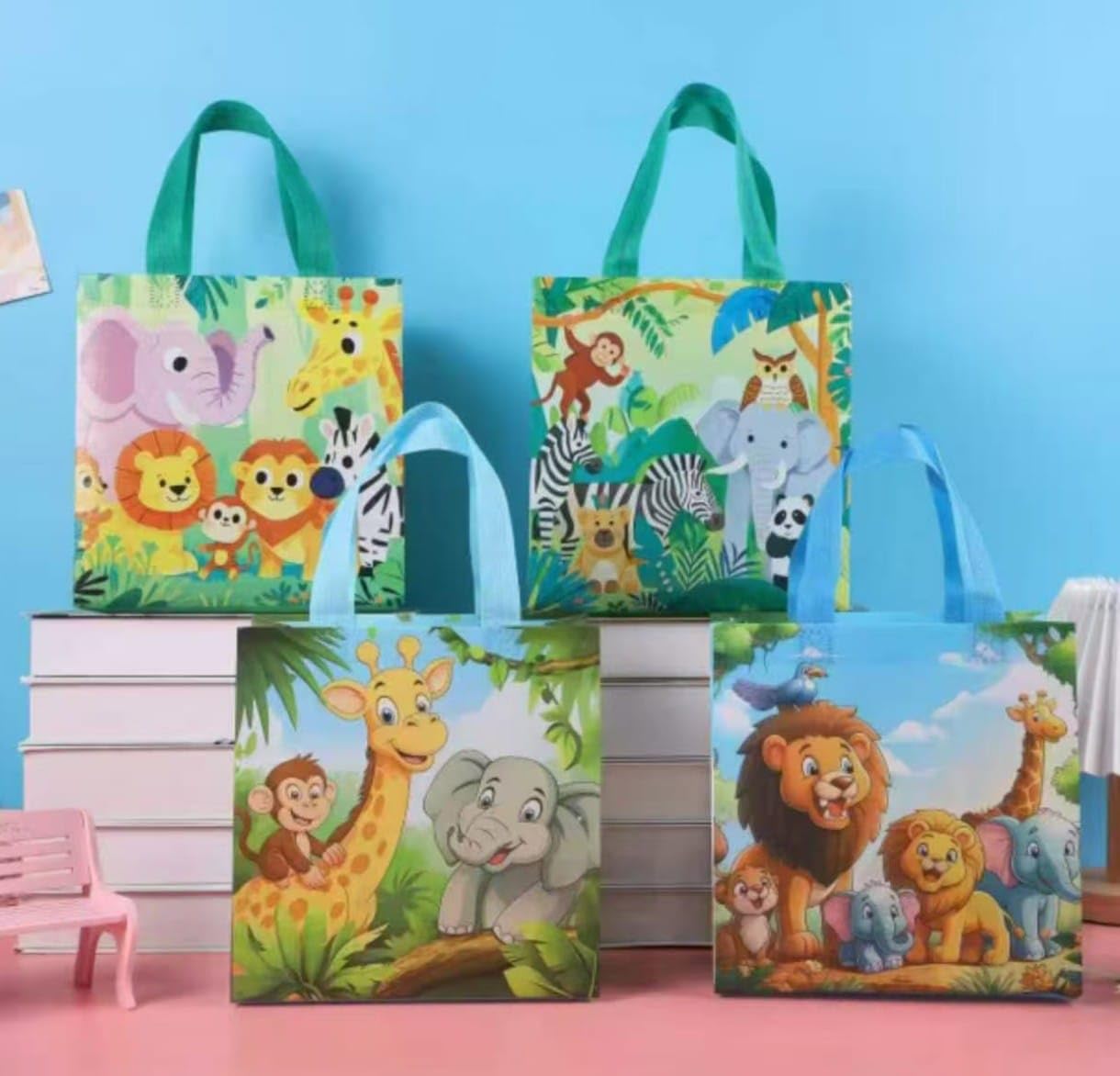 VRB Dec Return Gift Bags Birthday For Kids,return gift bags for birthday & used for gifts, 6-12 For Kids Age 8 12 3 4 5. (Multicolor) (12 Pcs Jungle Theme Bag)-image-14