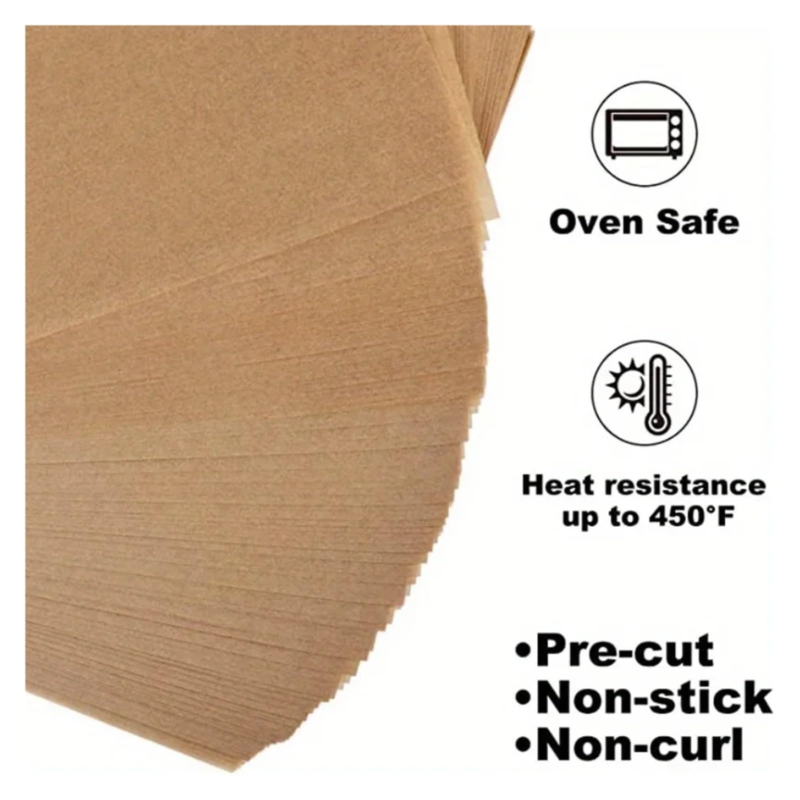 Papel for hornear, hoja de pergamino antiadherente 100 piezas for freidora aire for horno, envoltura alimentos for asar(100pcs 40x30)